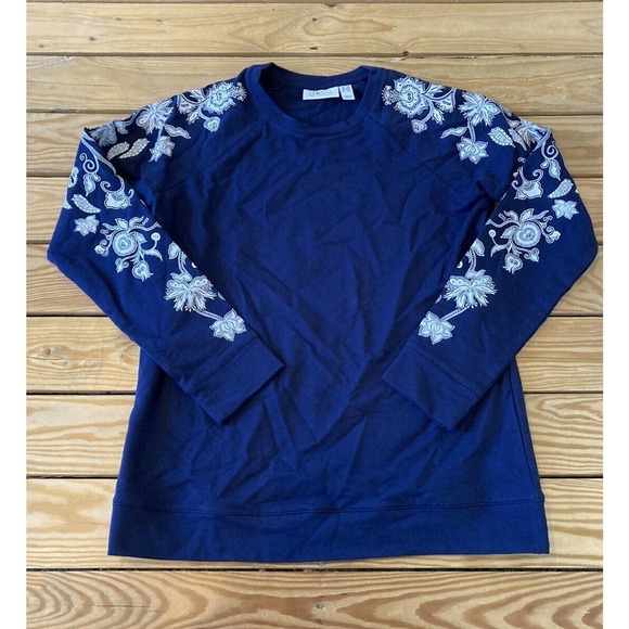 Denim&Co Tops - NEW D&Co Raglan Sleeve French Terry Sweatshirt Size 2XS Women’s Nay
